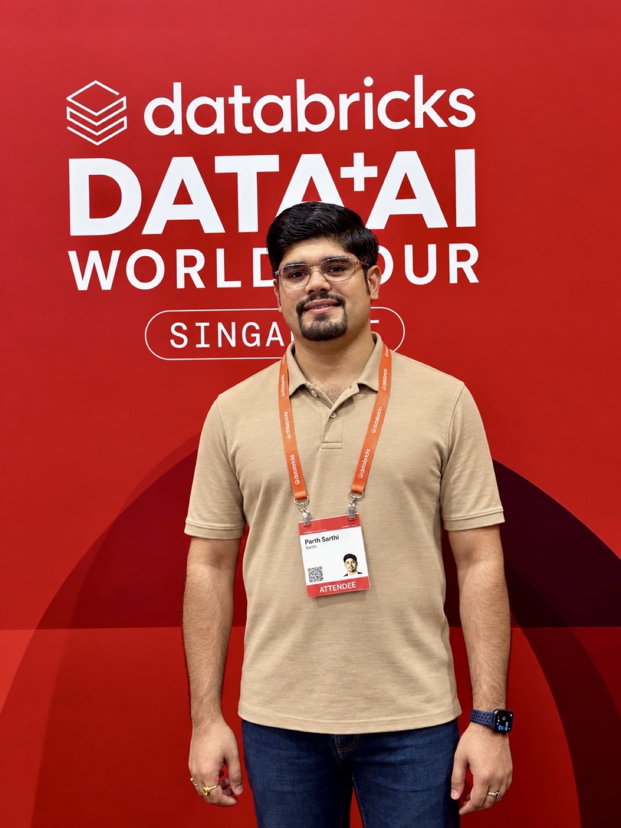 Parth Sarthi at the Databricks Data + AI World Tour in Singapore.